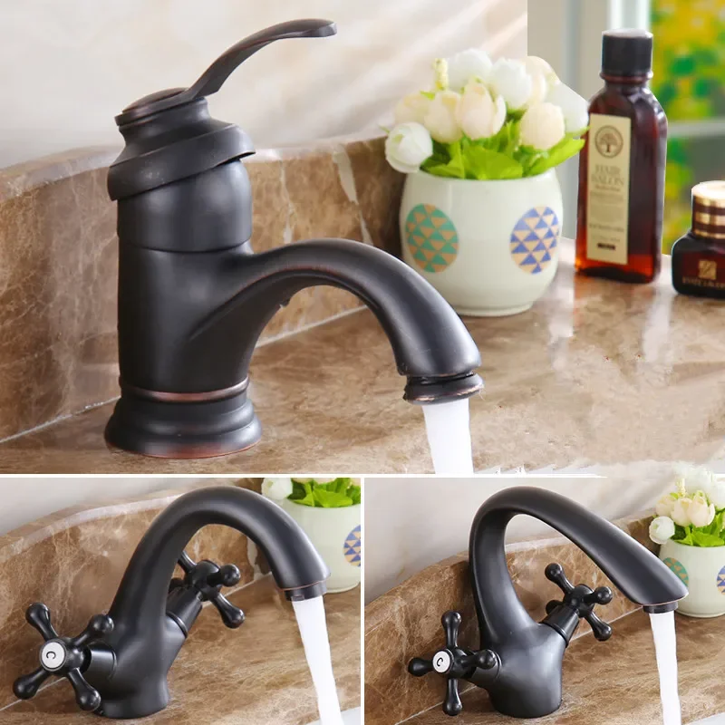 Brass Bathroom Faucet Hot and Cold Water Crane Black Basin Faucet Vintage Basin Sink Mixer Crane High Bathroom Sink Faucet
Brass Bathroom Faucet Hot and Cold Water Crane Black Basin Faucet Vintage Basin Sink Mixer Crane High Bathroom Sink Faucet