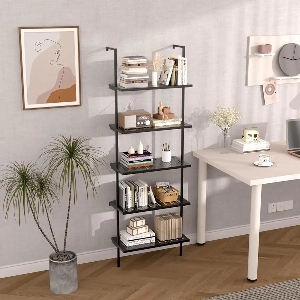 Ladder Shelf Open Bookshelf 5-Tier Metal Wall-Mounted Bookcase Storage Ra Open Ba Industrial Modern Plant Flower Stand Utility
Ladder Shelf Open Bookshelf 5-Tier Metal Wall-Mounted Bookcase Storage Ra Open Ba Industrial Modern Plant Flower Stand Utility