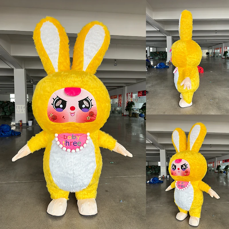Cute Inflatable Baby Three Mascot Costume Colorful Long Fur Rabbit Blow Up Walking Outfit Halloween Carnival Fancy Party Dress
Cute Inflatable Baby Three Mascot Costume Colorful Long Fur Rabbit Blow Up Walking Outfit Halloween Carnival Fancy Party Dress