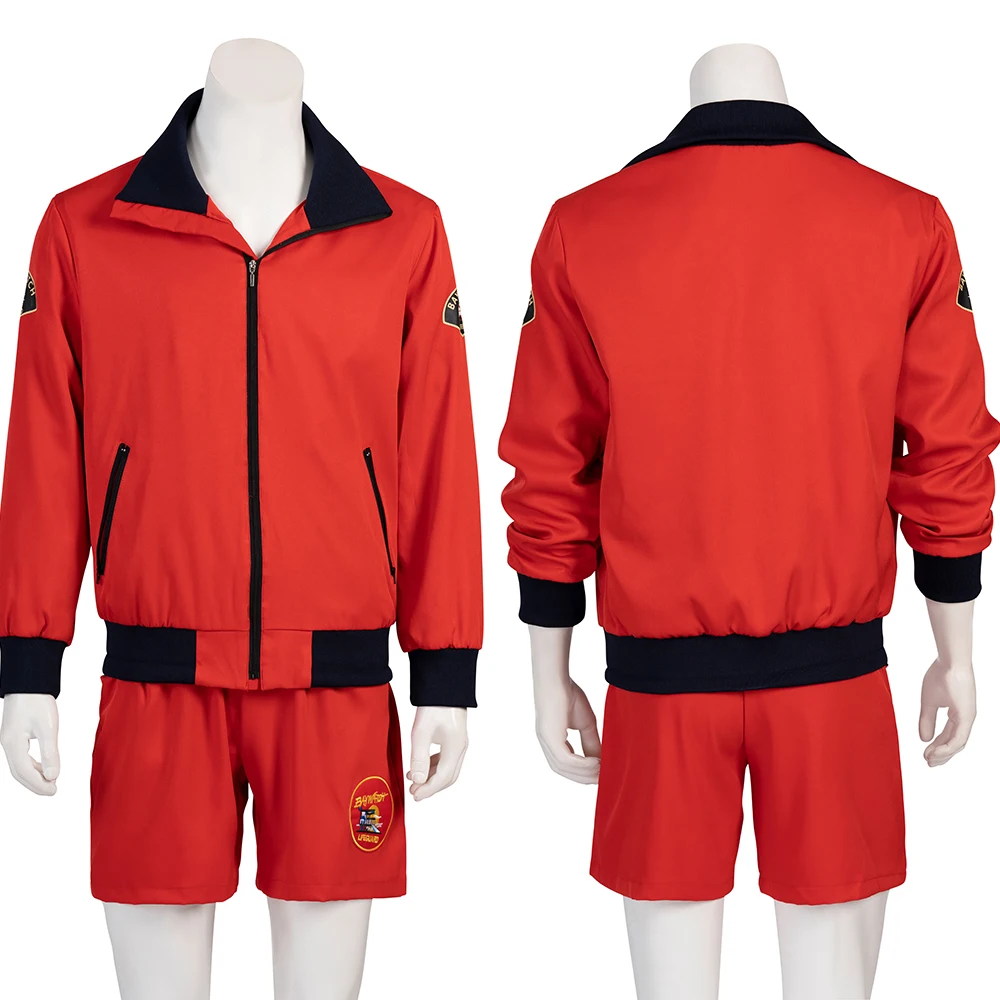 TV Series Pam and Tommy Cosplay David Hasselhoff Baywatch Costume Men's Red Coat Shorts Sport Suit Halloween Uniform
TV Series Pam and Tommy Cosplay David Hasselhoff Baywatch Costume Men's Red Coat Shorts Sport Suit Halloween Uniform