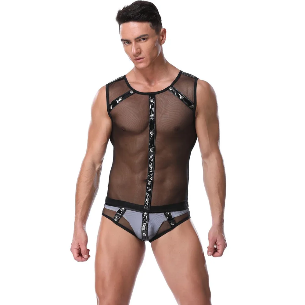 Man Stretch Mesh Catsuit Teddy Bodysuit Black Transparent Erotic Lingerie Underwear Men's Hot Sexy Pole Dance One Piece Jumpsuit
Man Stretch Mesh Catsuit Teddy Bodysuit Black Transparent Erotic Lingerie Underwear Men's Hot Sexy Pole Dance One Piece Jumpsuit