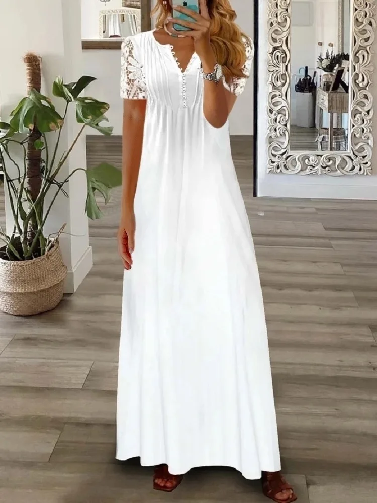 Elegant Print Maxi Dresses For Women Casual Lace Patchwork Summer Slim Party Dress Vestidos Robes
Elegant Print Maxi Dresses For Women Casual Lace Patchwork Summer Slim Party Dress Vestidos Robes