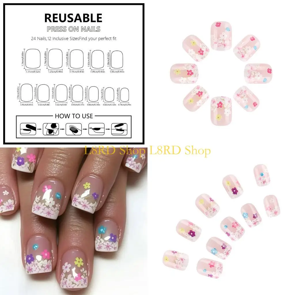 L8RD 24 шт. Глянцевая накладка на ногти средней квадратной формы Накладные ногти с цветами
L8RD 24 шт. Глянцевая накладка на ногти средней квадратной формы Накладные ногти с цветами