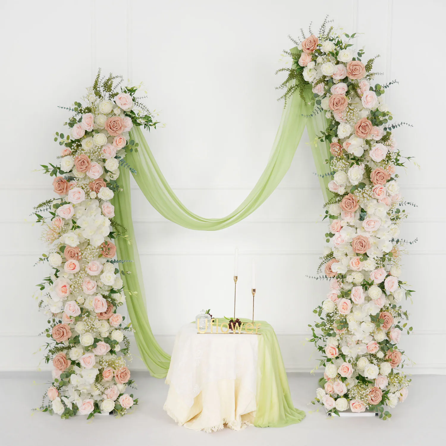 Uflower Champagne Color Rose Flower Row Wedding Backdrop Decor Horn Arch Frame Floral Arrangement Artificial Flower Party Decor
Uflower Champagne Color Rose Flower Row Wedding Backdrop Decor Horn Arch Frame Floral Arrangement Artificial Flower Party Decor
