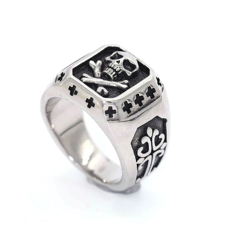 The Cross Bone Skull Stainless Steel Ring Polishing Ghost Skull Punk Biker Ring Fashion WDM Jewelry Gift
The Cross Bone Skull Stainless Steel Ring Polishing Ghost Skull Punk Biker Ring Fashion WDM Jewelry Gift