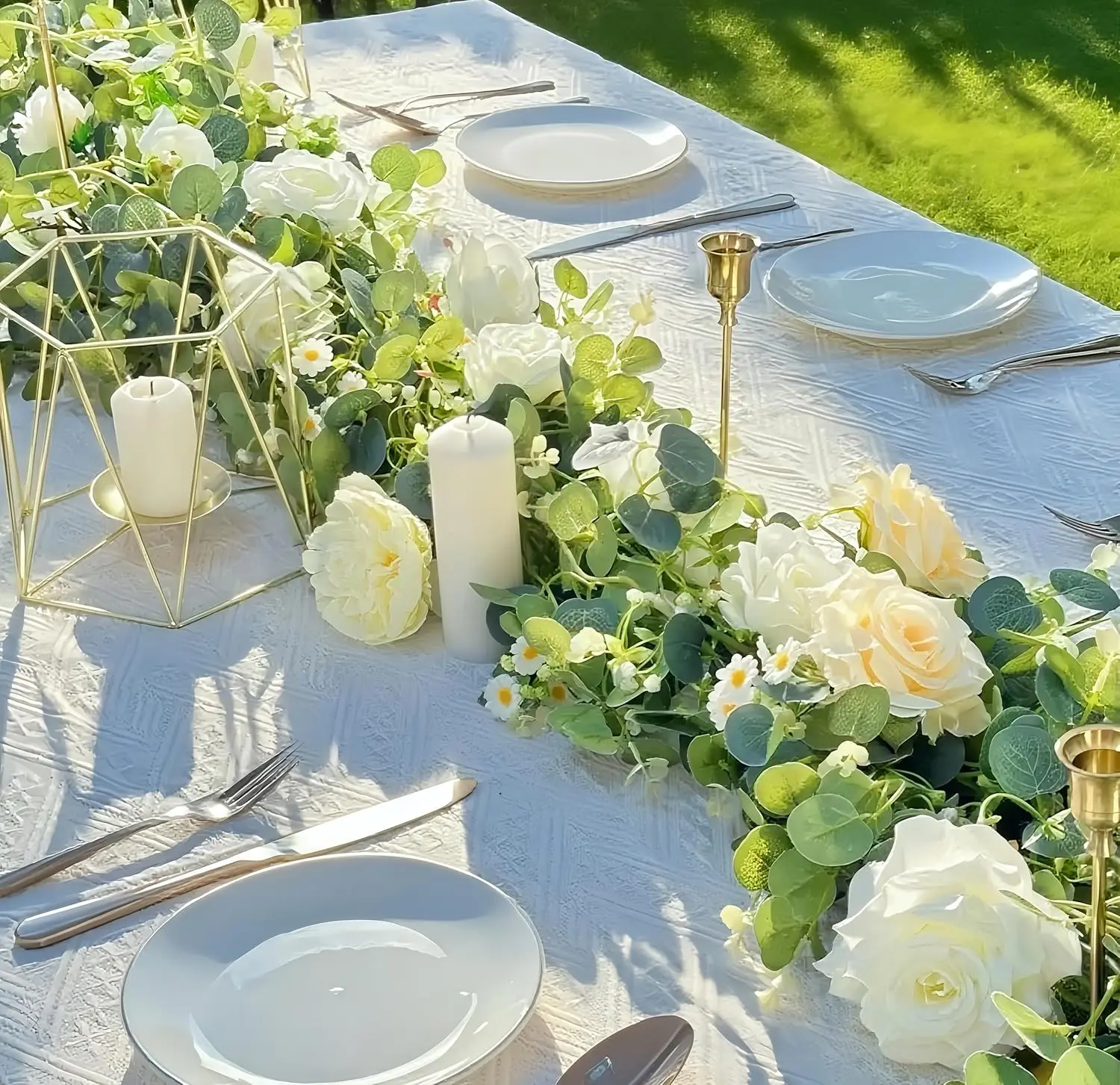 5.9FT Artificial Eucalyptus Garland with Flowers (Roses, Peonies, Daisies); Artificial Flower Garland for Weddings, Back
5.9FT Artificial Eucalyptus Garland with Flowers (Roses, Peonies, Daisies); Artificial Flower Garland for Weddings, Back