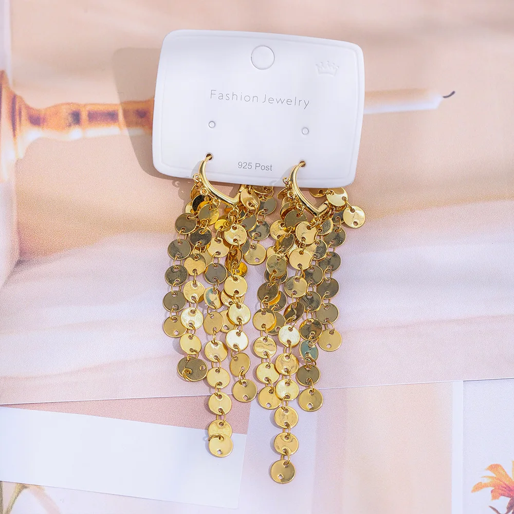Fashionable and exquisite super shiny long tassel earrings silver needle metal style high-end niche light luxury earrings
Fashionable and exquisite super shiny long tassel earrings silver needle metal style high-end niche light luxury earrings