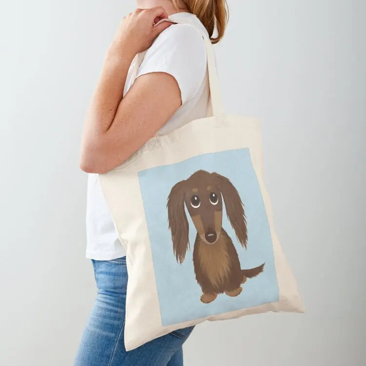 Longhaired Chocolate Brown Dachshund Cartoon Dog Tote Bag tote bag screen Beach bag for beach Large bags for women
Longhaired Chocolate Brown Dachshund Cartoon Dog Tote Bag tote bag screen Beach bag for beach Large bags for women