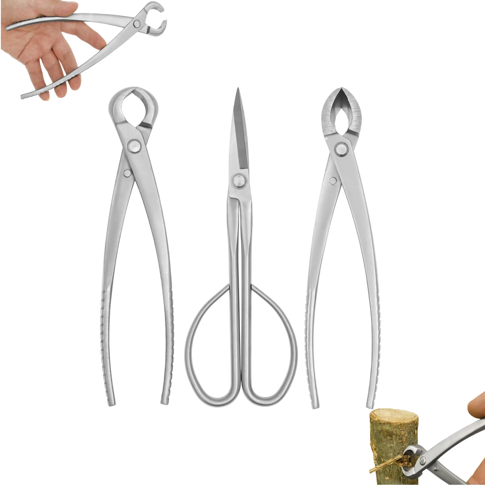 3PCS Garden Bonsai Tools Set Knob Cutter Concave Cutter Leaf Scissors for Repair Burl Tree Node Branch Flower Hand Trimming Tool
3PCS Garden Bonsai Tools Set Knob Cutter Concave Cutter Leaf Scissors for Repair Burl Tree Node Branch Flower Hand Trimming Tool