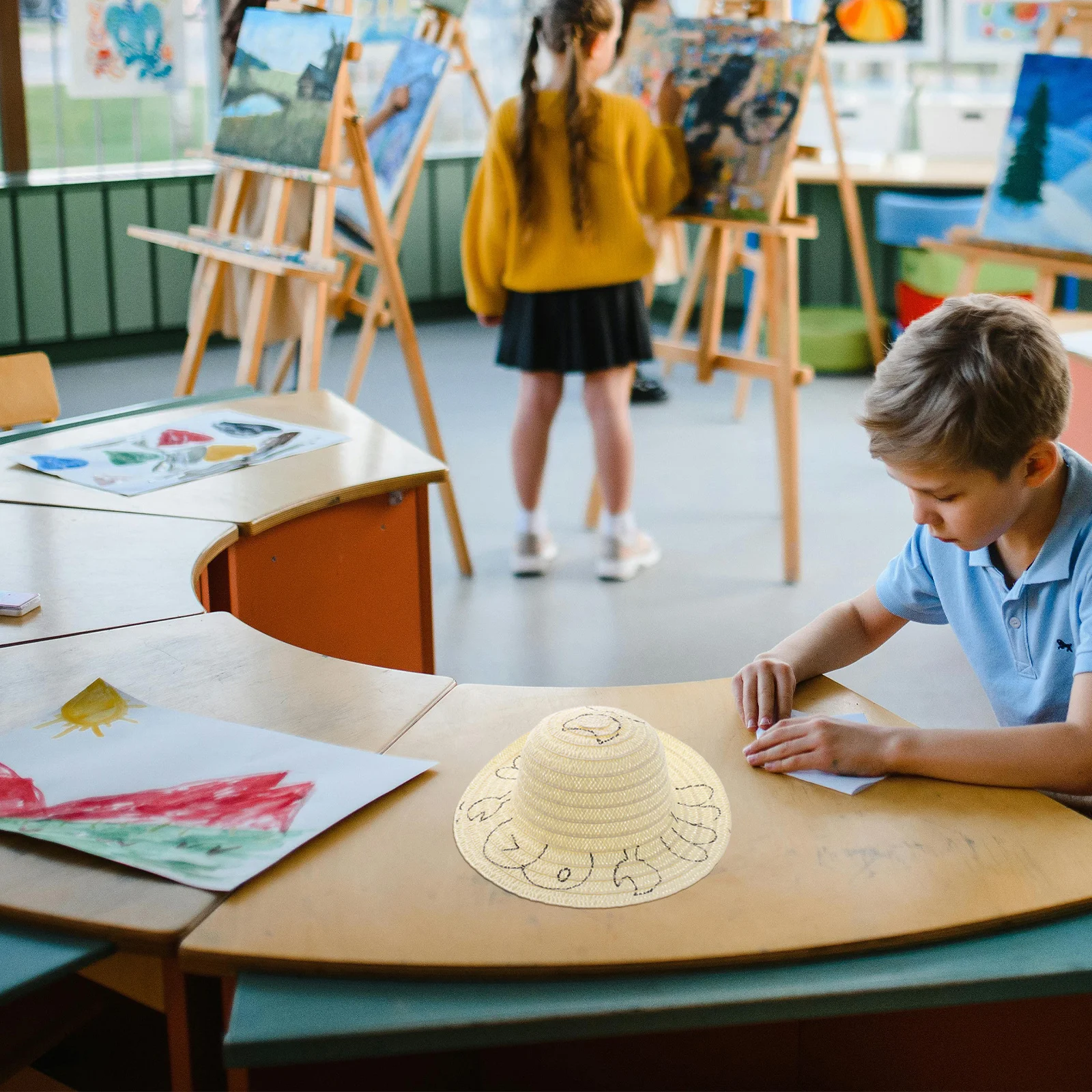 DIY Straw Hat Painting for Kids Kindergarten Art Activities Small Blank Craft Straw Hat Comfortable and Breathable
DIY Straw Hat Painting for Kids Kindergarten Art Activities Small Blank Craft Straw Hat Comfortable and Breathable