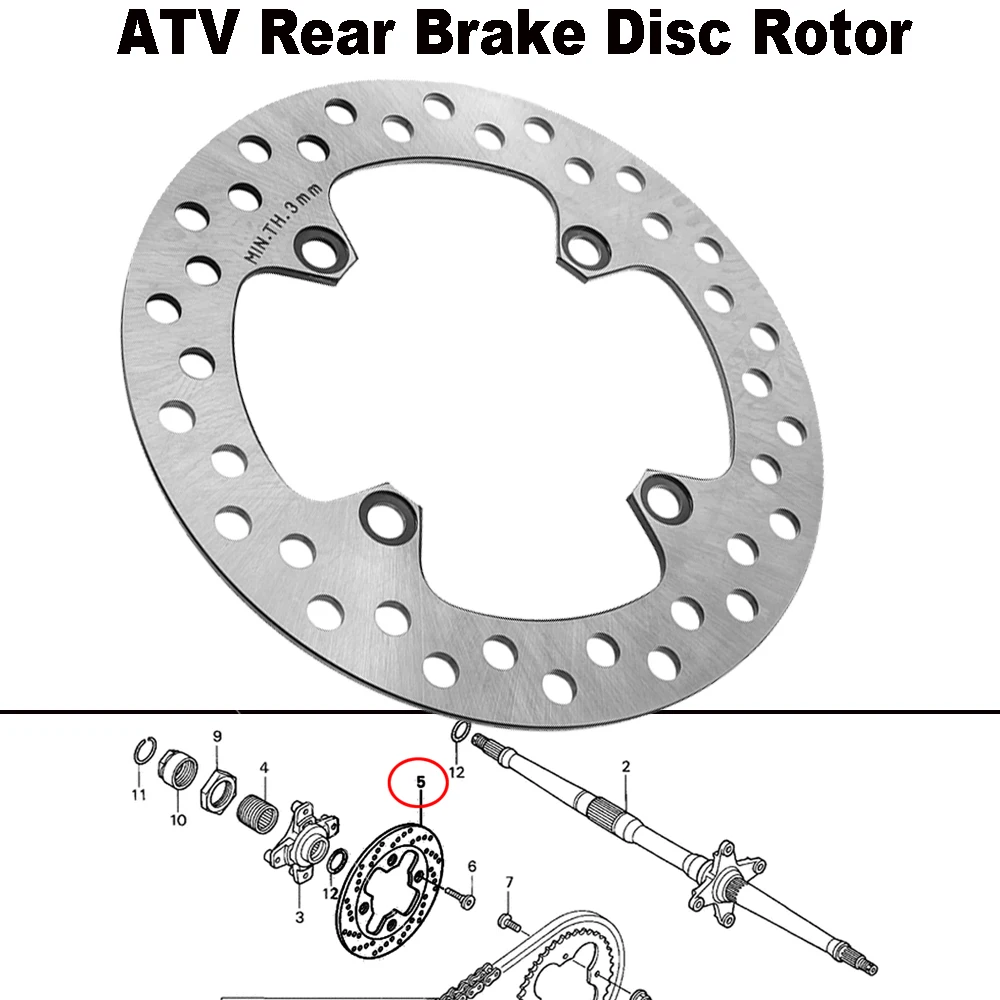 ATV Brake Rotor Rear Brake Disc Fit For Suzuki LT-Z400 QuadSport, Kawasaki KSF400 KFX 400, Honda TRX400EX/X Sportrax 1999-2015
ATV Brake Rotor Rear Brake Disc Fit For Suzuki LT-Z400 QuadSport, Kawasaki KSF400 KFX 400, Honda TRX400EX/X Sportrax 1999-2015
