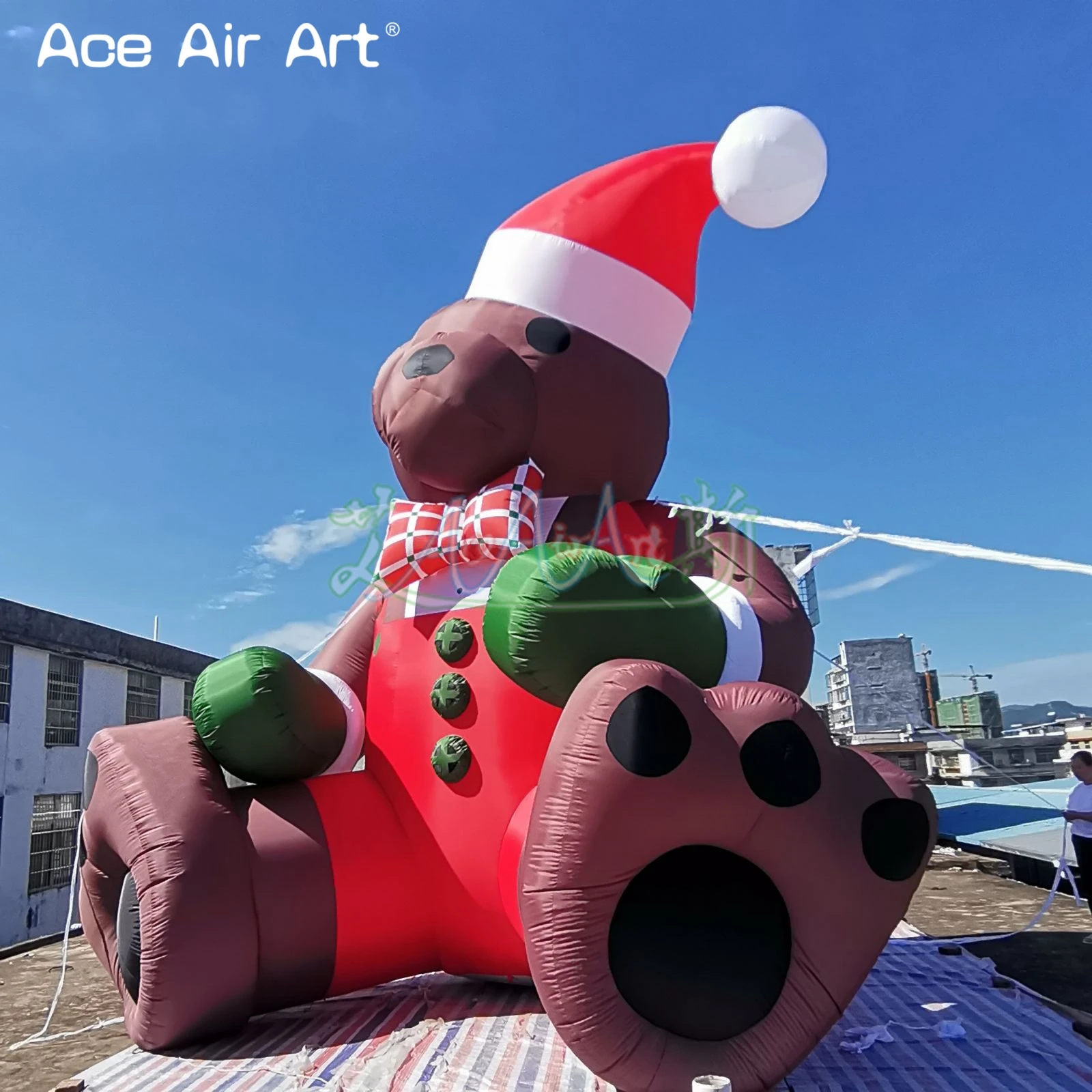 6mH Beautiful Inflatable Christmas Holiday Decorations, Brown Color Giant Inflatable Bear with Red Christmas Hat
6mH Beautiful Inflatable Christmas Holiday Decorations, Brown Color Giant Inflatable Bear with Red Christmas Hat