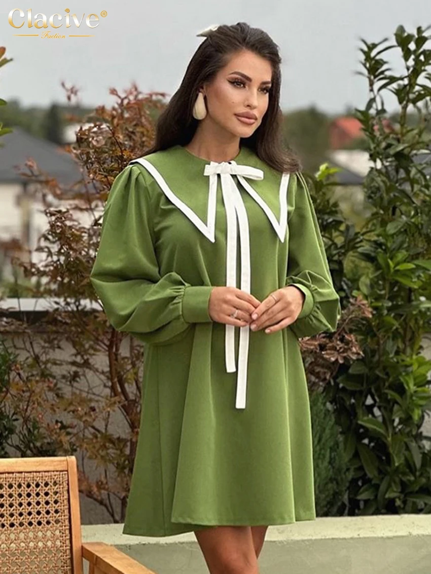 Clacive Casual Loose Green Office Women's Dress Fashion O-Neck Long Sleeve Mini Dresses Elegant Classic Patchwork Female Dress
Clacive Casual Loose Green Office Women's Dress Fashion O-Neck Long Sleeve Mini Dresses Elegant Classic Patchwork Female Dress