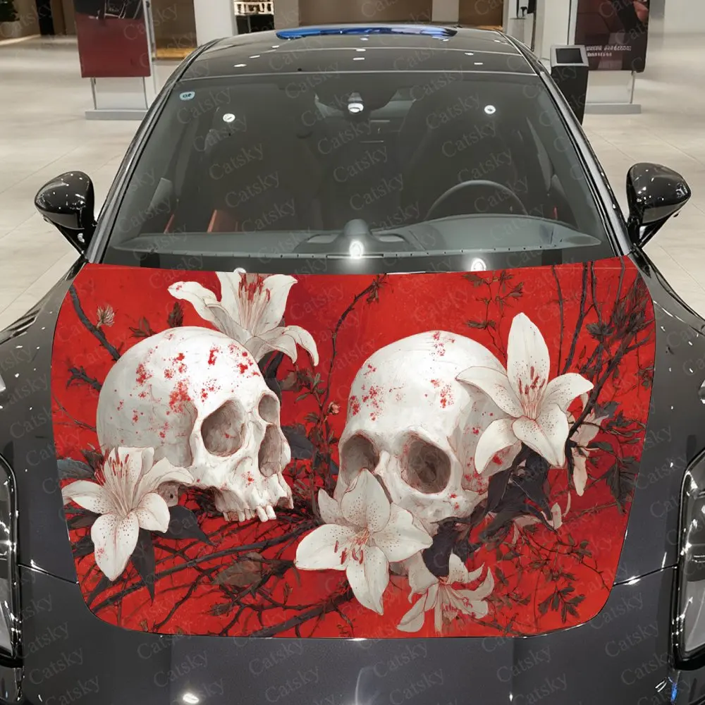 Red Flame Flower Cluster & Skull Totem Car Vinyl Wrap, PVC Waterproof Car Hood Sticker, Self-Adhesive Scratch-Resistant Stickers
Red Flame Flower Cluster & Skull Totem Car Vinyl Wrap, PVC Waterproof Car Hood Sticker, Self-Adhesive Scratch-Resistant Stickers