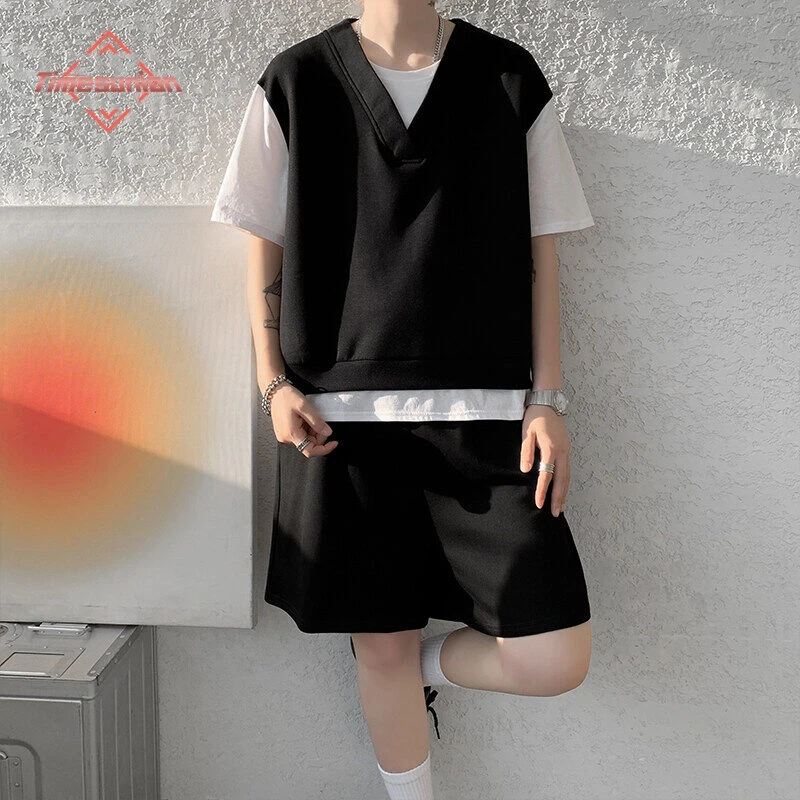 Advanced Style Summer Casual Sports Suit Set Men Fake Two Pieces Short-Sleeve T-Shirt and Sports Shorts Women Plus Size 8XL
Advanced Style Summer Casual Sports Suit Set Men Fake Two Pieces Short-Sleeve T-Shirt and Sports Shorts Women Plus Size 8XL