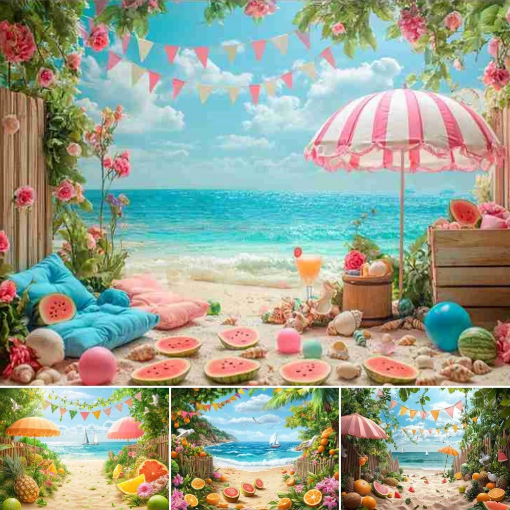 Фон для фотосъемки: Гавайский пляж, летние фрукты, море, отпуск, арбуз, зонтик, детский день рождения, студия фотографии
Фон для фотосъемки: Гавайский пляж, летние фрукты, море, отпуск, арбуз, зонтик, детский день рождения, студия фотографии