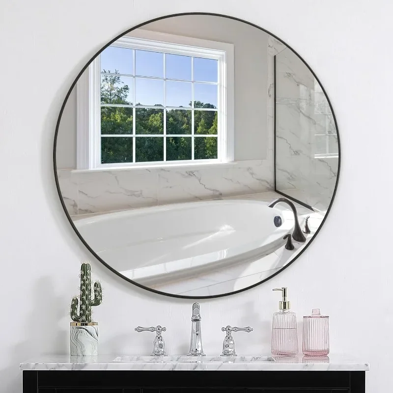 Round Wall Mirror 30 Inches, Large Circle Mirrors with Black Wood Frame for Bathroom, Entryway, Dining Room & Living Room
Round Wall Mirror 30 Inches, Large Circle Mirrors with Black Wood Frame for Bathroom, Entryway, Dining Room & Living Room