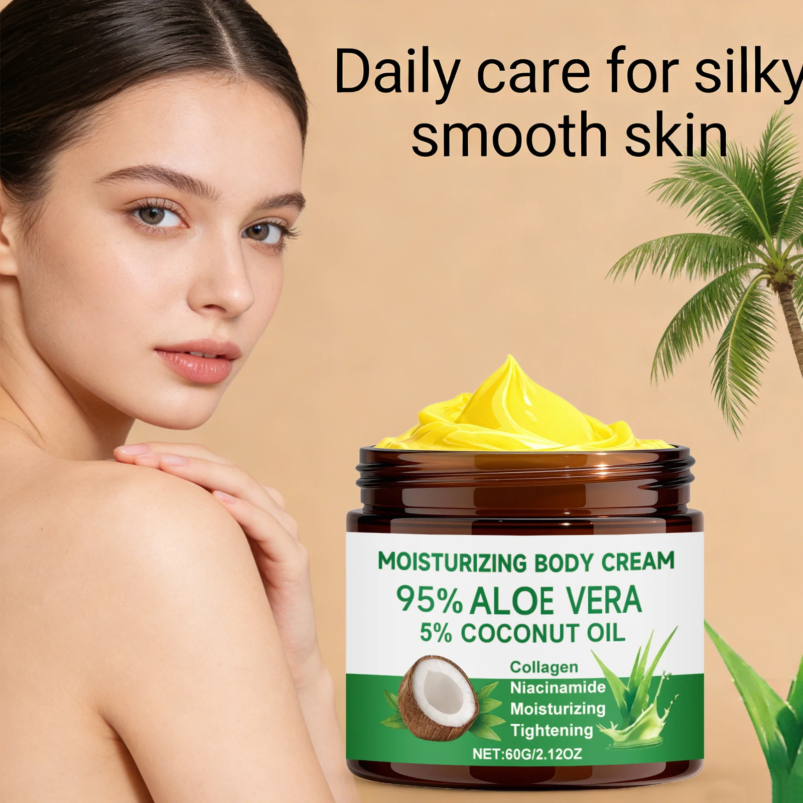 95% Aloe Vera Moisturizing Body Cream with 5% Coconut Oil Gentle Nourishing Tightening Skin Collagen Nicotinamide Body Lotion
95% Aloe Vera Moisturizing Body Cream with 5% Coconut Oil Gentle Nourishing Tightening Skin Collagen Nicotinamide Body Lotion