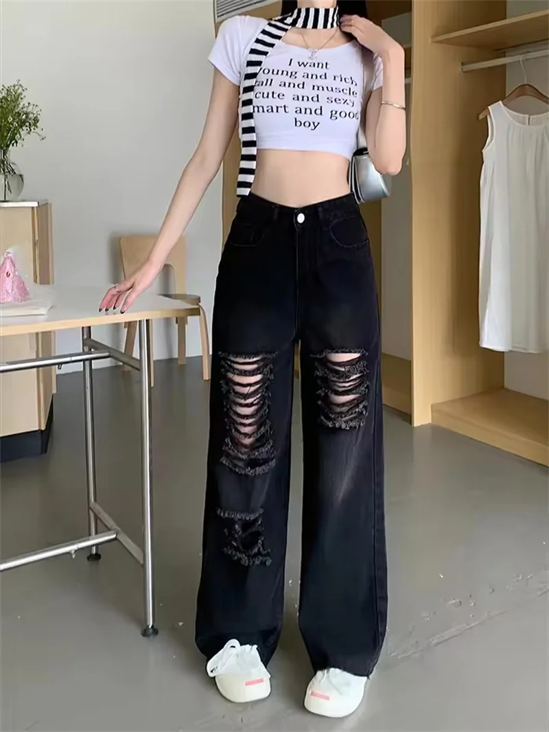 Broken Hole Wide Leg Denim Women 2025 Spring And Summer Women's Trendy New Style Retro Design High Waist Straight Leg Jeans
Broken Hole Wide Leg Denim Women 2025 Spring And Summer Women's Trendy New Style Retro Design High Waist Straight Leg Jeans