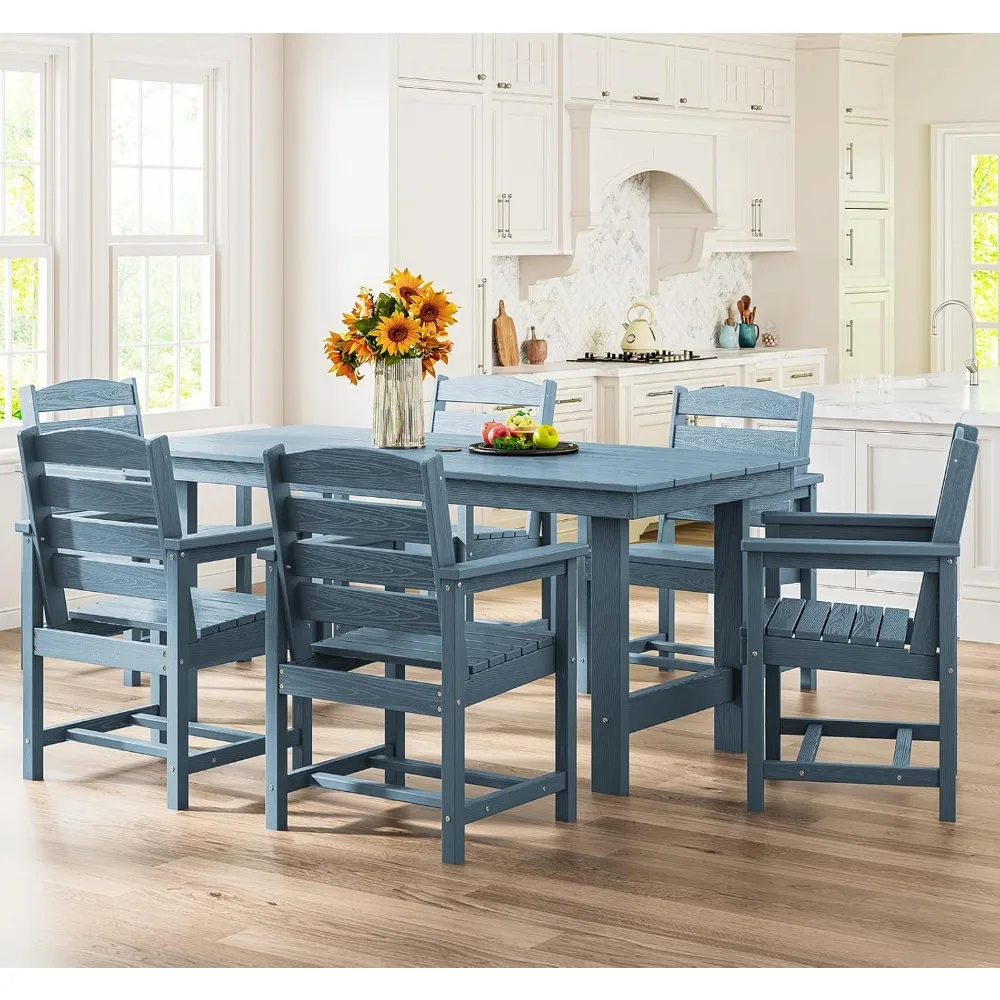 Ining Table Chairs Set for 67" Extended Large Dining Table with 6 Chairs, 7 Piece HDPE Dining Set for Home, Kitchen, Dining Room
Ining Table Chairs Set for 67" Extended Large Dining Table with 6 Chairs, 7 Piece HDPE Dining Set for Home, Kitchen, Dining Room