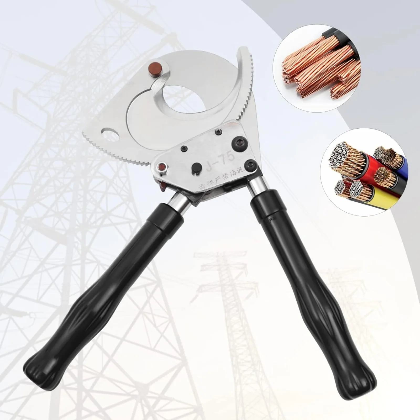 Professional Ratcheting Cable Cutter, 6.6lbs Spring Steel Construction, 5.9" Extendable Handle for Electricians & Technicians
Professional Ratcheting Cable Cutter, 6.6lbs Spring Steel Construction, 5.9" Extendable Handle for Electricians & Technicians