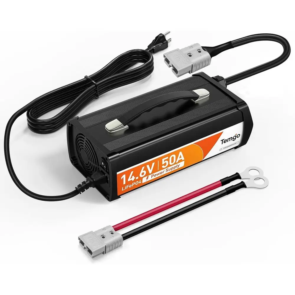 Зарядное устройство LiFePO4 14,6 В, 50 А, быстрое зарядное устройство для литиевых батарей с интеллектуальной активацией, светодиодным индикатором, проводными наконечниками и полным
Зарядное устройство LiFePO4 14,6 В, 50 А, быстрое зарядное устройство для литиевых батарей с интеллектуальной активацией, светодиодным индикатором, проводными наконечниками и полным