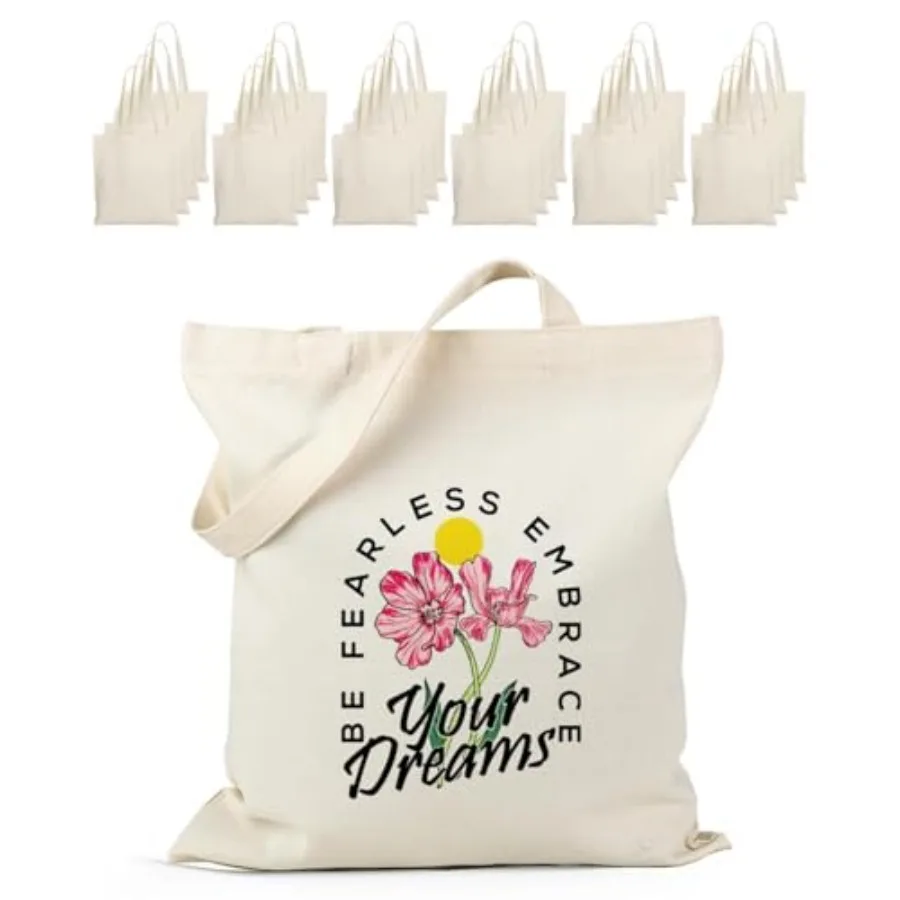 Lzerking 24 Pack Canvas Tote Bag Bulk, 14.5x16.3 Inch Blank Tote Bags for DIY Projects, Gift
Lzerking 24 Pack Canvas Tote Bag Bulk, 14.5x16.3 Inch Blank Tote Bags for DIY Projects, Gift