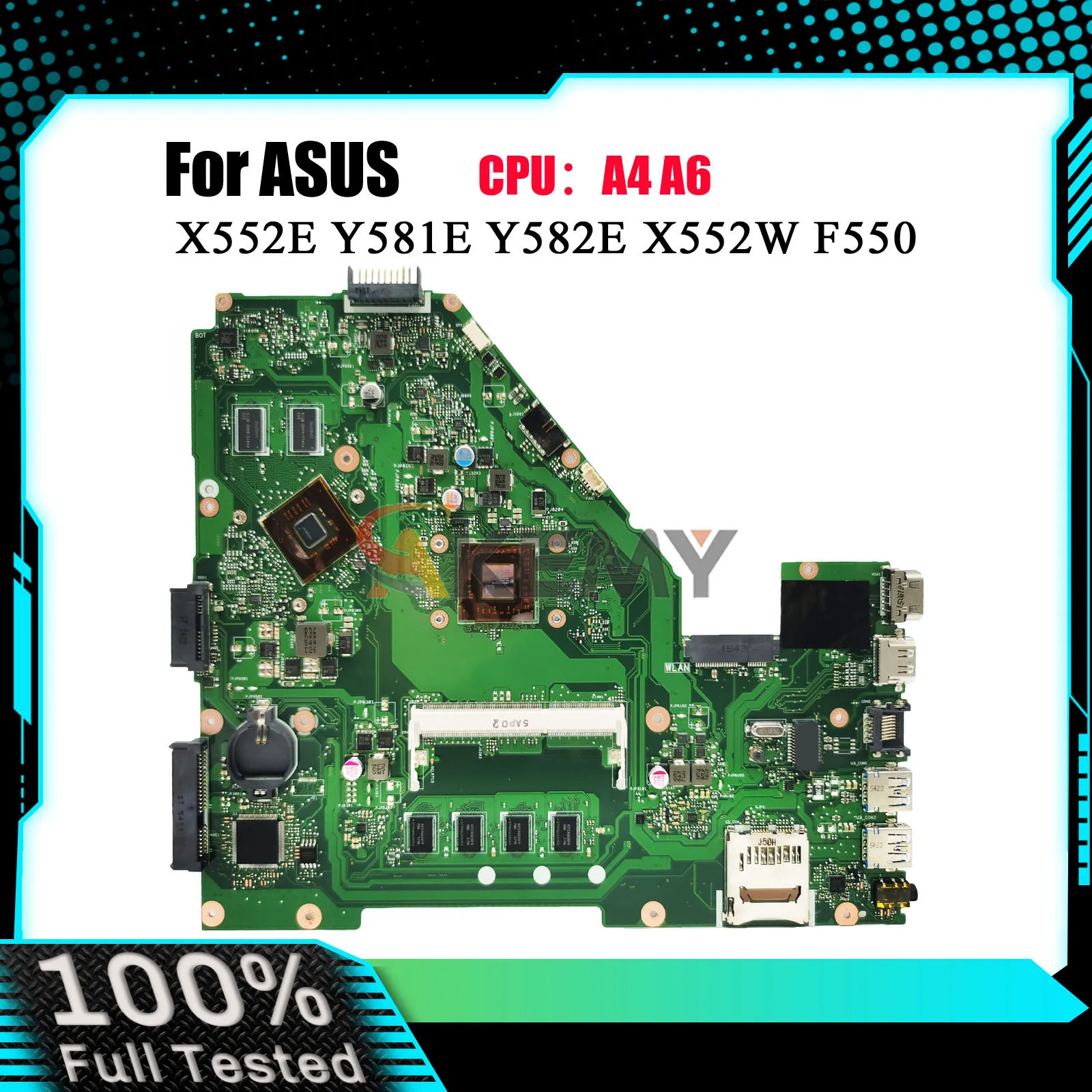 X550WE Laptop Motherboard For ASUS VivoBook X552EP Y581E X552W X550WE X550W F550WE Y582E Notebook Mainboard With A4 A6 CPU stk
X550WE Laptop Motherboard For ASUS VivoBook X552EP Y581E X552W X550WE X550W F550WE Y582E Notebook Mainboard With A4 A6 CPU stk
