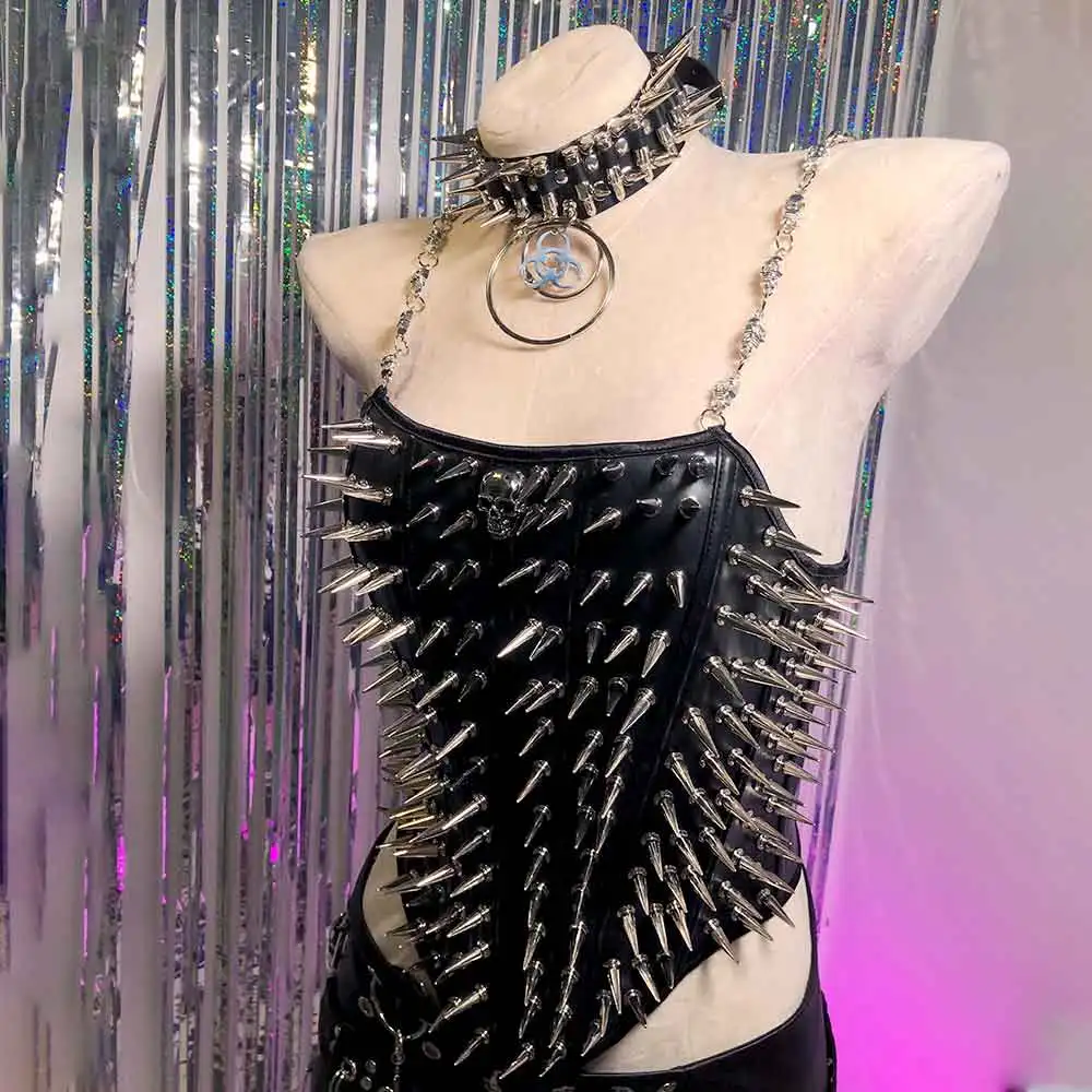 Punk Rock Hand Made Skull Grunge Studded Rivet Harajuku Kawaii Gothic Tanks Emo E-Girls Goth Eco Y2K Halter Camisole TOPS
Punk Rock Hand Made Skull Grunge Studded Rivet Harajuku Kawaii Gothic Tanks Emo E-Girls Goth Eco Y2K Halter Camisole TOPS