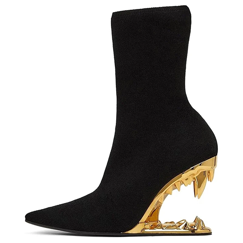 Women's Pointed Toe Tiger Tooth Ankle Boots Side Zipper Patent Leather Mirror Fashion Comfortable High Heeled Short Boots
Women's Pointed Toe Tiger Tooth Ankle Boots Side Zipper Patent Leather Mirror Fashion Comfortable High Heeled Short Boots