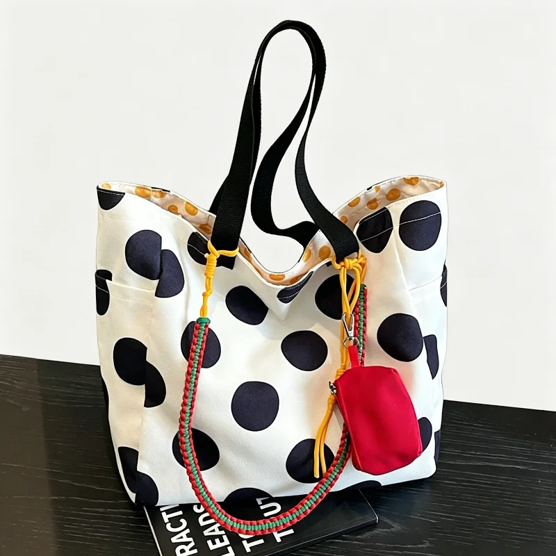 Large Capacity Polka Dot Tote Bag Korean Lazy Style Canvas Shoulder Bag Lightweight Stylish Shopping Handbag Casual Commuter Bag
Large Capacity Polka Dot Tote Bag Korean Lazy Style Canvas Shoulder Bag Lightweight Stylish Shopping Handbag Casual Commuter Bag