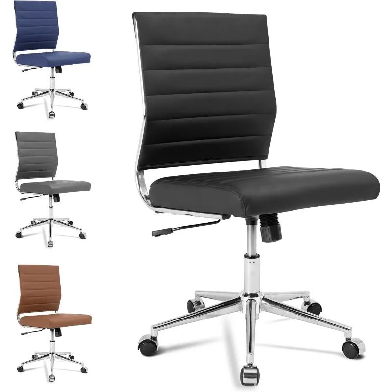 Armless Office Desk Chair, Mid Back Ergonomic Swivel Conference Room Chair, Adjustable Height PU Leather Home Desk Chair
Armless Office Desk Chair, Mid Back Ergonomic Swivel Conference Room Chair, Adjustable Height PU Leather Home Desk Chair