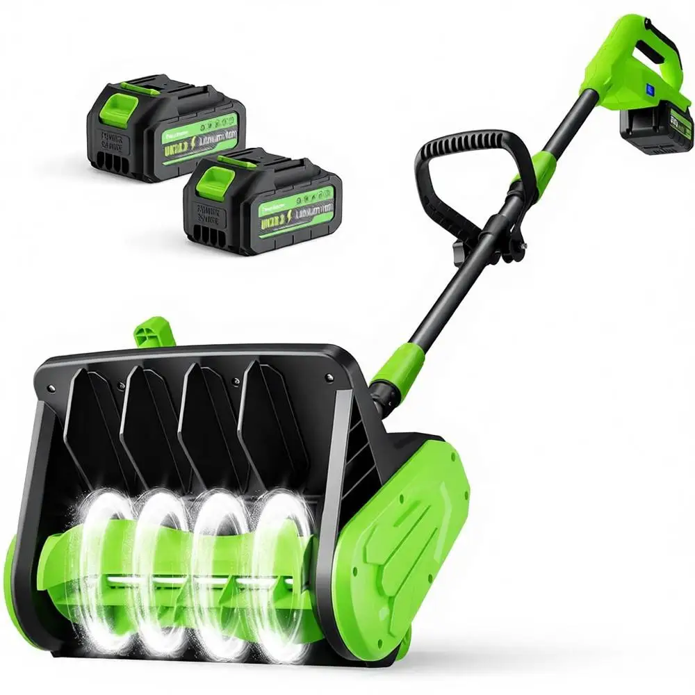 Electric Shovel, 2x4.0Ah Batteries, LED Display, 13.5 Width, 26T Throw, Lightweight, Driveways, Steps, Patios, Sidewalks
Electric Shovel, 2x4.0Ah Batteries, LED Display, 13.5 Width, 26T Throw, Lightweight, Driveways, Steps, Patios, Sidewalks