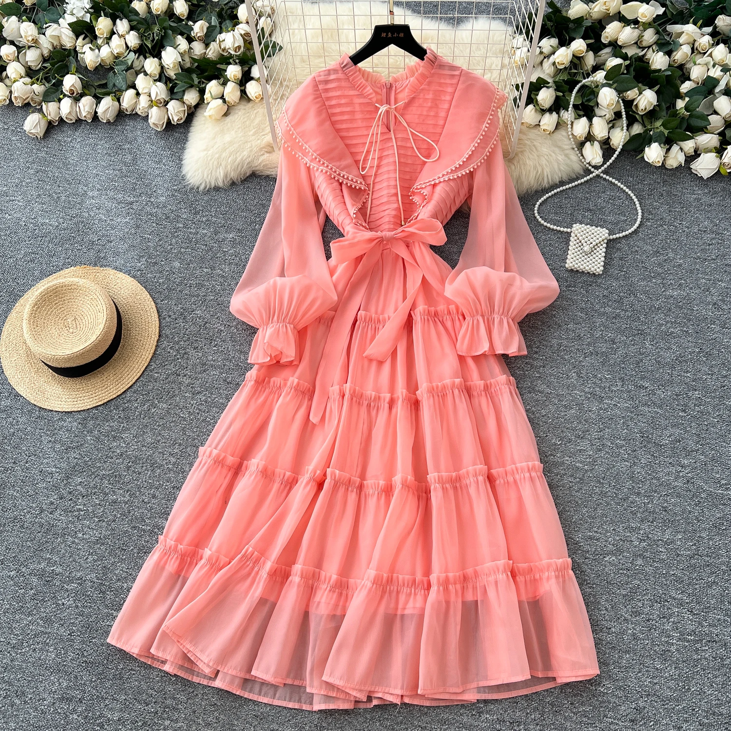 Women Chic Elegant O-Neck ruffle mesh loose Ruched Long dress Sexy Evening Fashion women clothing
Women Chic Elegant O-Neck ruffle mesh loose Ruched Long dress Sexy Evening Fashion women clothing