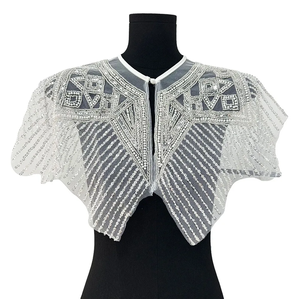 Detachable False Collar Embroidered Pattern Beaded Design Mesh Shawl Collar Openwork Style Lace Texture Flapper Shawl
Detachable False Collar Embroidered Pattern Beaded Design Mesh Shawl Collar Openwork Style Lace Texture Flapper Shawl