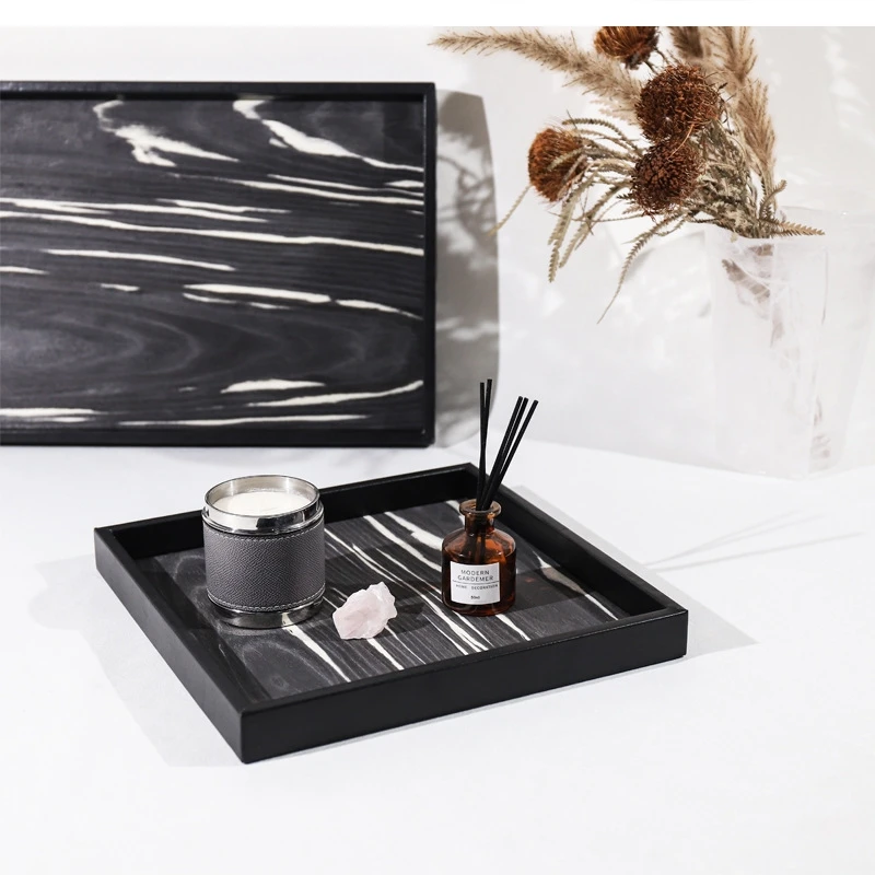 high-end leather black abstract wood grain restaurant table decoration storage decor
high-end leather black abstract wood grain restaurant table decoration storage decor
