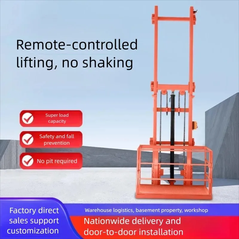 Customized Guide Rail Monorail Lift Warehouse Household Small Lifting Platform Cargo Hydraulic Elevator
Customized Guide Rail Monorail Lift Warehouse Household Small Lifting Platform Cargo Hydraulic Elevator