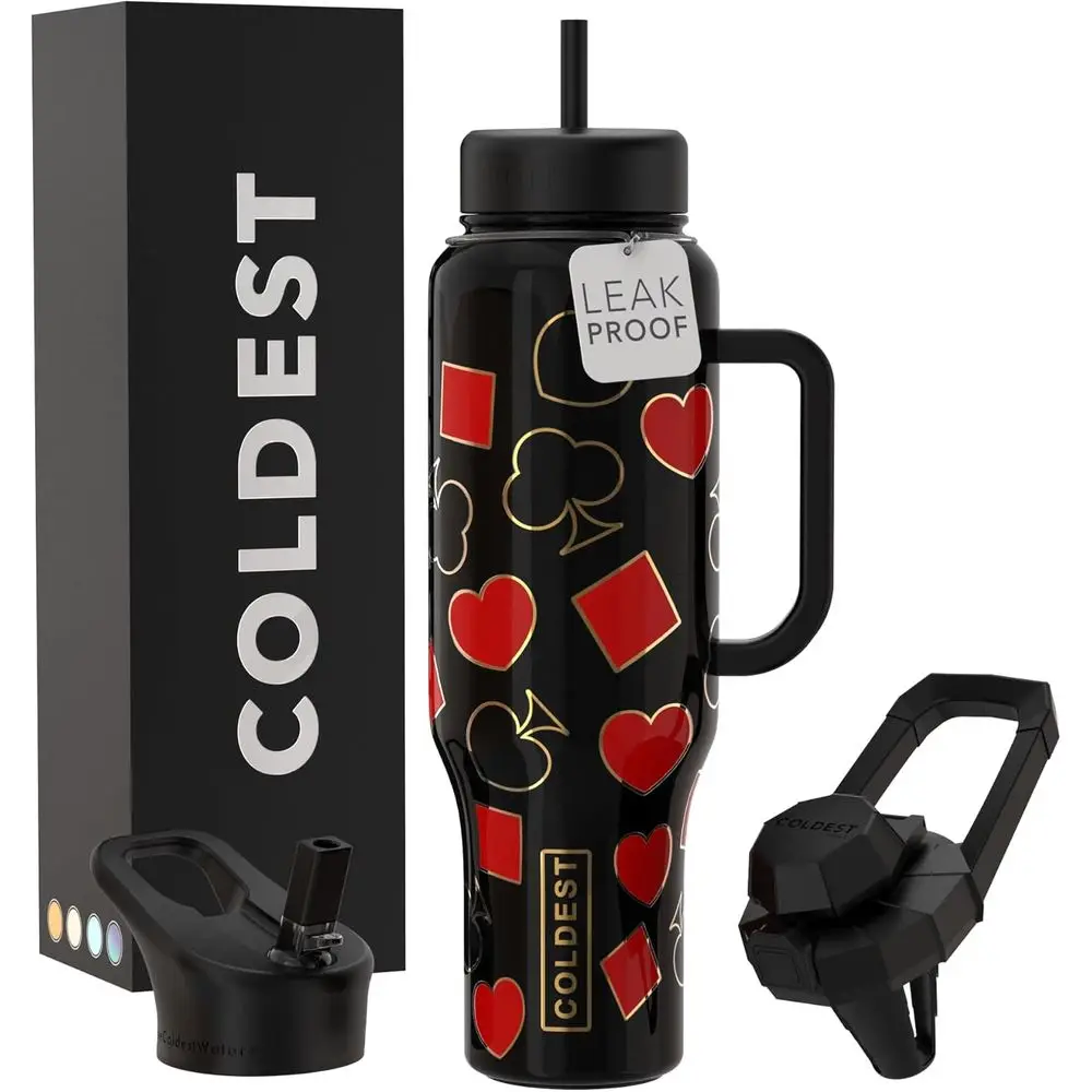 Insulated Tumbler with Handle, 3 Lids, 46 oz, Leak-Proof, Stainless Steel for Men & Women
Insulated Tumbler with Handle, 3 Lids, 46 oz, Leak-Proof, Stainless Steel for Men & Women