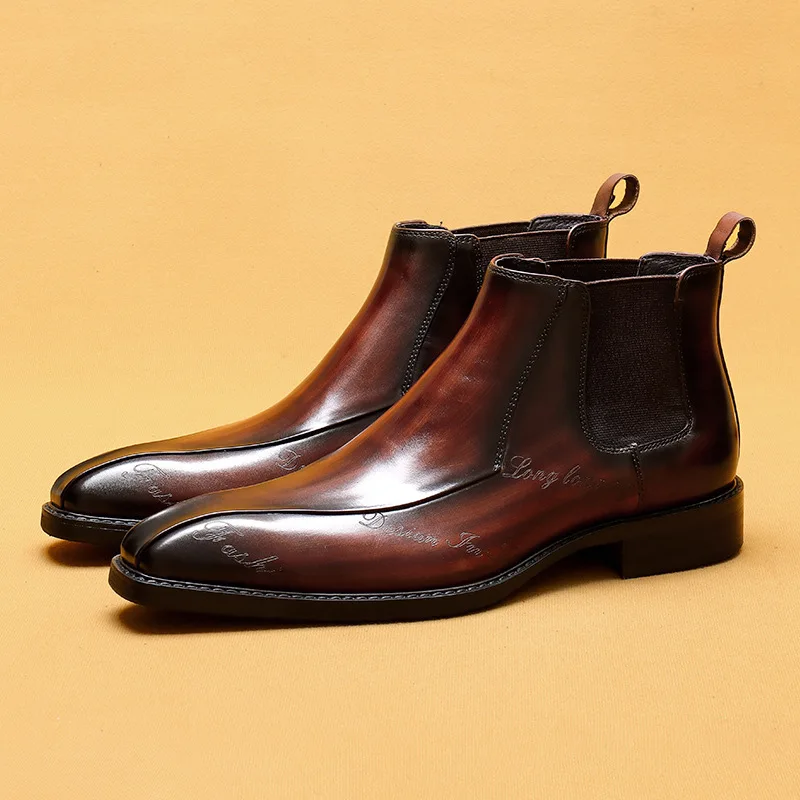 Men's Pointed Toe Chelsea Boots | Genuine Leather Business Ankle Boots | Brogue Motorcycle Style Dress Shoes Comfort Sole
Men's Pointed Toe Chelsea Boots | Genuine Leather Business Ankle Boots | Brogue Motorcycle Style Dress Shoes Comfort Sole