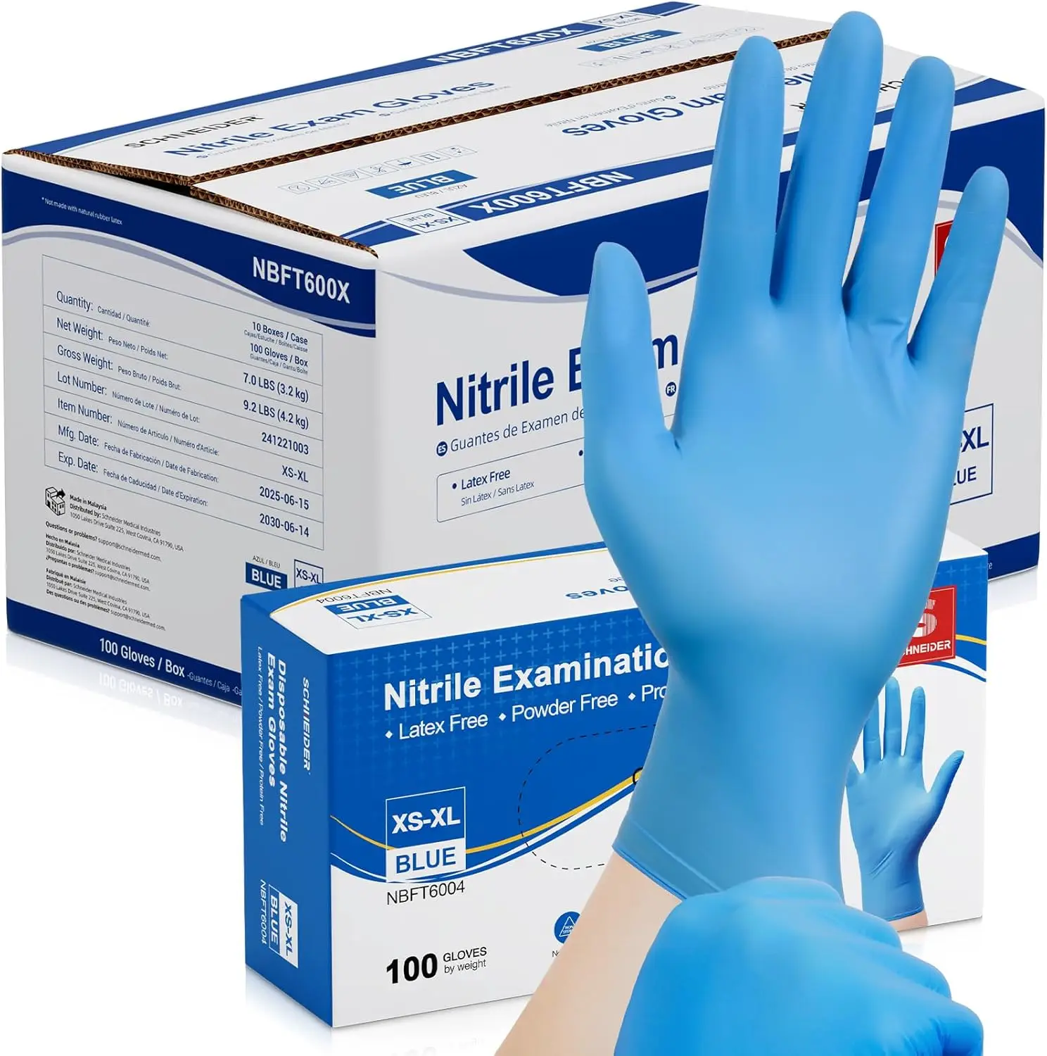 Nitrile Exam Gloves, Medical Grade Blue Disposable Latex Free, for Cleaning, Cooking, Food Prep
Nitrile Exam Gloves, Medical Grade Blue Disposable Latex Free, for Cleaning, Cooking, Food Prep