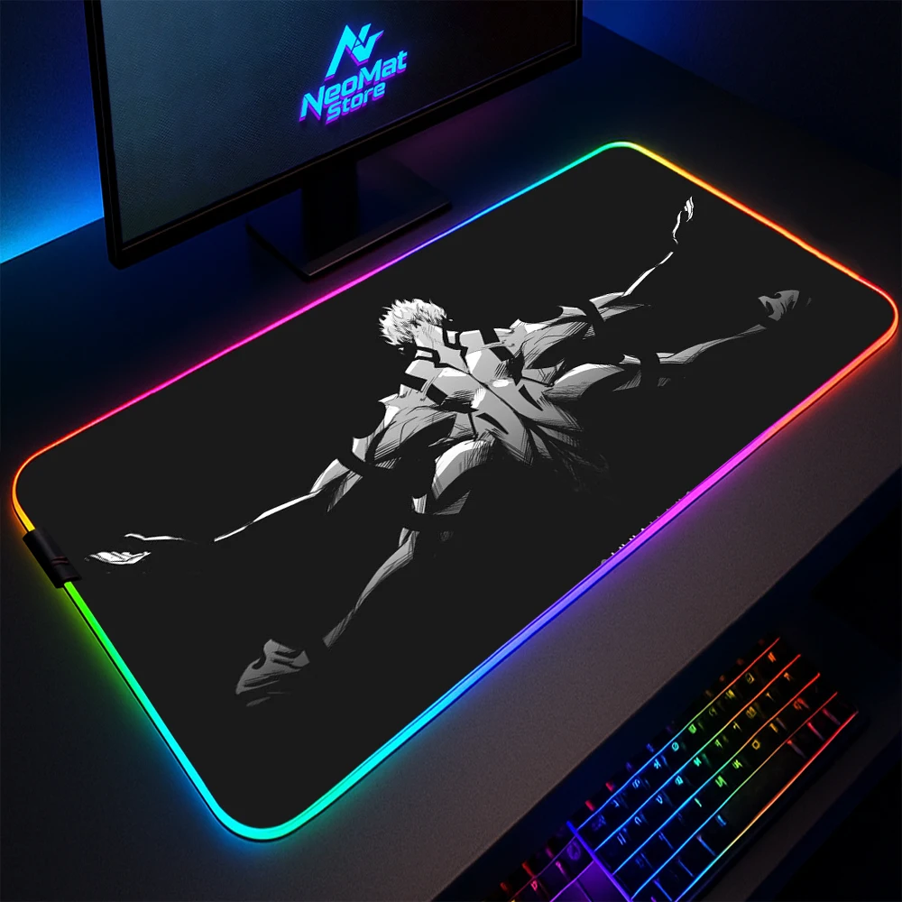 Jujutsu Kaisen Mouse Pad with Backlight Rgb Pc Accessories Glitter Carpet Black Keyboard Mat Lighting Mousepad Gamer Table Decor
Jujutsu Kaisen Mouse Pad with Backlight Rgb Pc Accessories Glitter Carpet Black Keyboard Mat Lighting Mousepad Gamer Table Decor