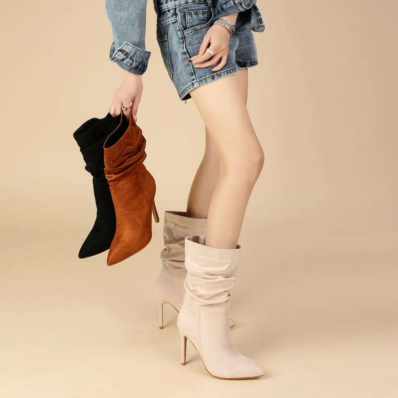 Fashion Slim Heel Boots 35-42 Pointed Toe Natural Wrinkle Simple Custom Design
Fashion Slim Heel Boots 35-42 Pointed Toe Natural Wrinkle Simple Custom Design
