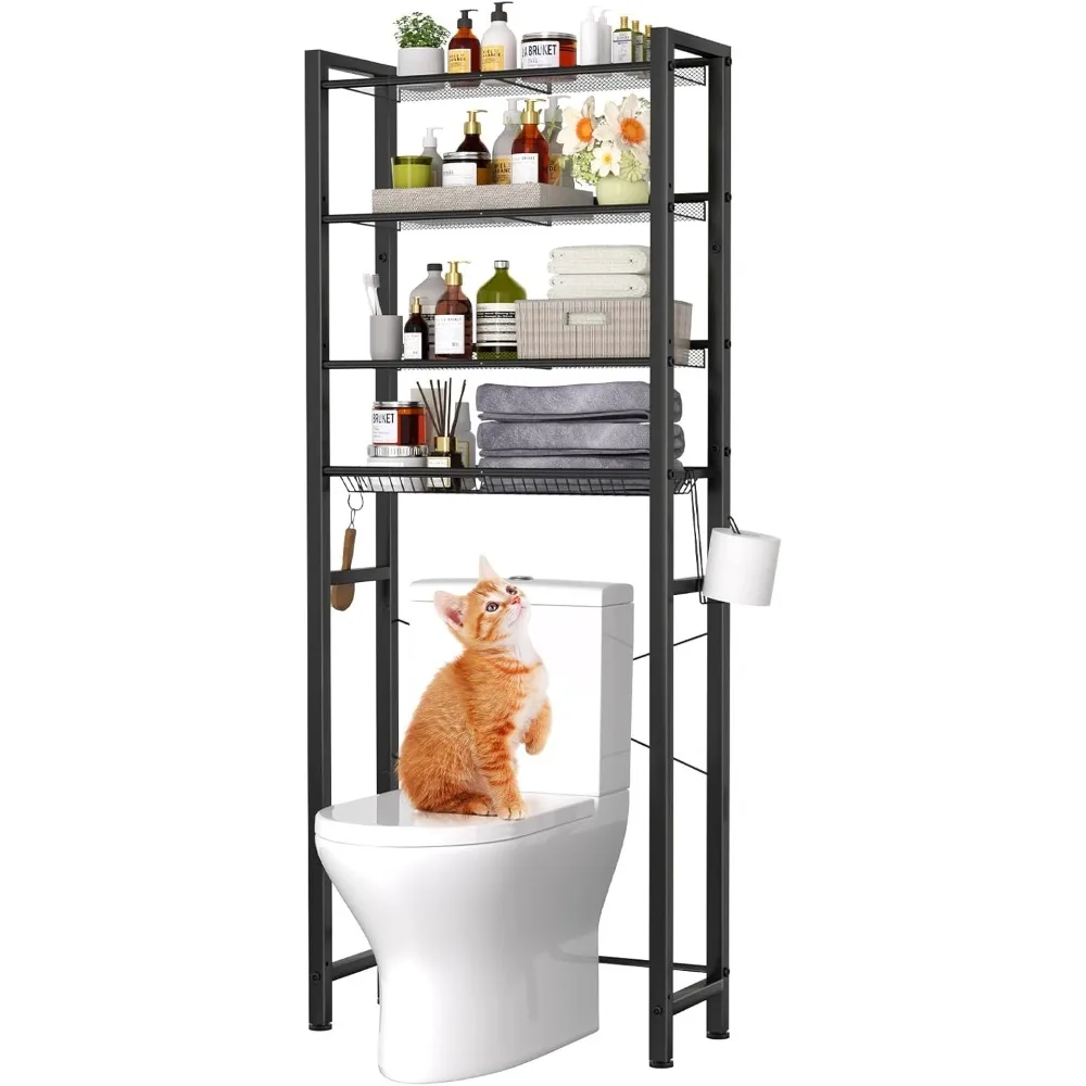 Over Toilet Bathroom Organizer Shelf 4 Tier Large Capacity, Sturdy Space Saving Bathroom Shelves Over Toilet Storage
Over Toilet Bathroom Organizer Shelf 4 Tier Large Capacity, Sturdy Space Saving Bathroom Shelves Over Toilet Storage