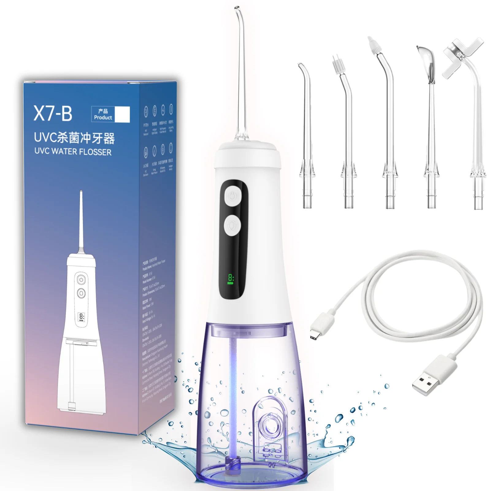 Cordless Dental water jet Electric Oral irrigator 4 Cleaning Modes USB Charging UV Water Flosser Waterproof Dental Care Tool
Cordless Dental water jet Electric Oral irrigator 4 Cleaning Modes USB Charging UV Water Flosser Waterproof Dental Care Tool