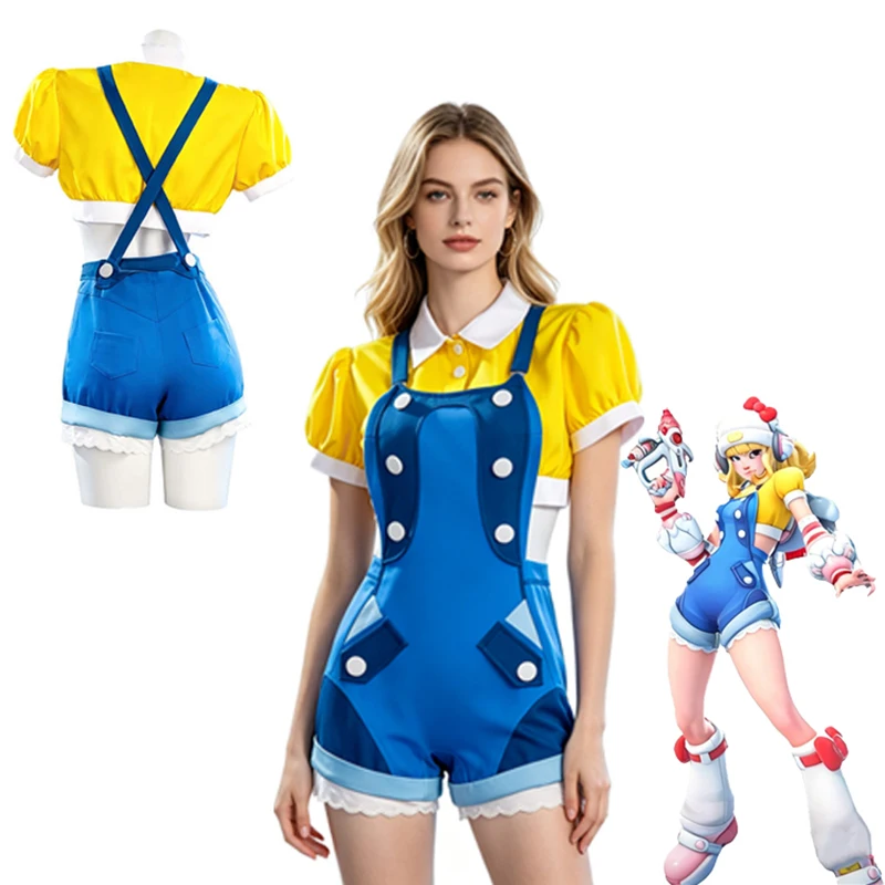 Anime OW 2 Juno Cosplay Costumes Blue White Overall Full Set Cat Ear Hat Halloween Carnival Party Dressesing Outfit
Anime OW 2 Juno Cosplay Costumes Blue White Overall Full Set Cat Ear Hat Halloween Carnival Party Dressesing Outfit
