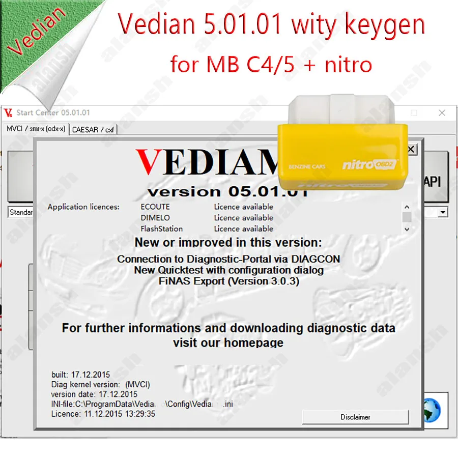 Vediam 5.1.1 с Keygen и активацией для автономного инженера программирования MB STAR C4 C5 + нитро
Vediam 5.1.1 с Keygen и активацией для автономного инженера программирования MB STAR C4 C5 + нитро