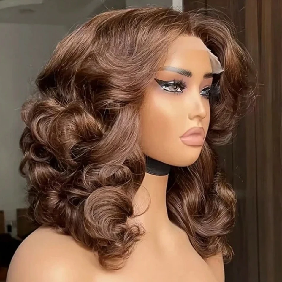 250% Curly Short Body Wave Bob 13x4 Lace Frontal Wigs Chocolate Brown Wavy Lace Front Wig Colored #4 Glueless Remy 100% Human Hair 12 14 Inch
250% Curly Short Body Wave Bob 13x4 Lace Frontal Wigs Chocolate Brown Wavy Lace Front Wig Colored #4 Glueless Remy 100% Human Hair 12 14 Inch