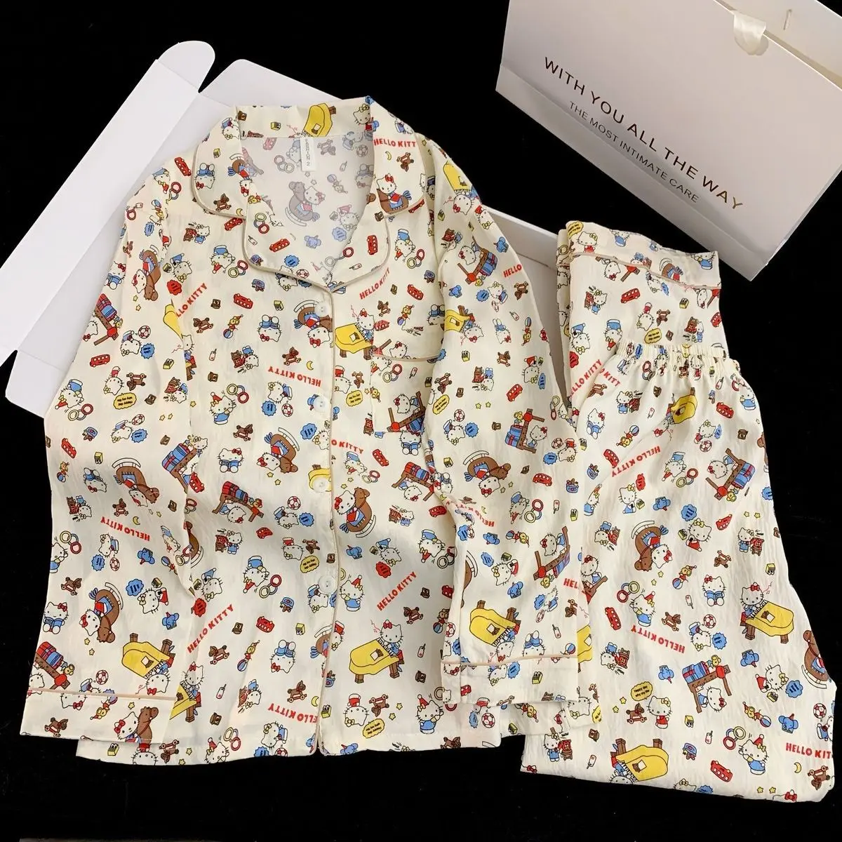 Cute Sweet Hello Kittys Pajamas Cartoon Women's Cloud Cotton Loungewear Spring Fall Long Sleeve Pant Suit Outerwear Home Clothes
Cute Sweet Hello Kittys Pajamas Cartoon Women's Cloud Cotton Loungewear Spring Fall Long Sleeve Pant Suit Outerwear Home Clothes
