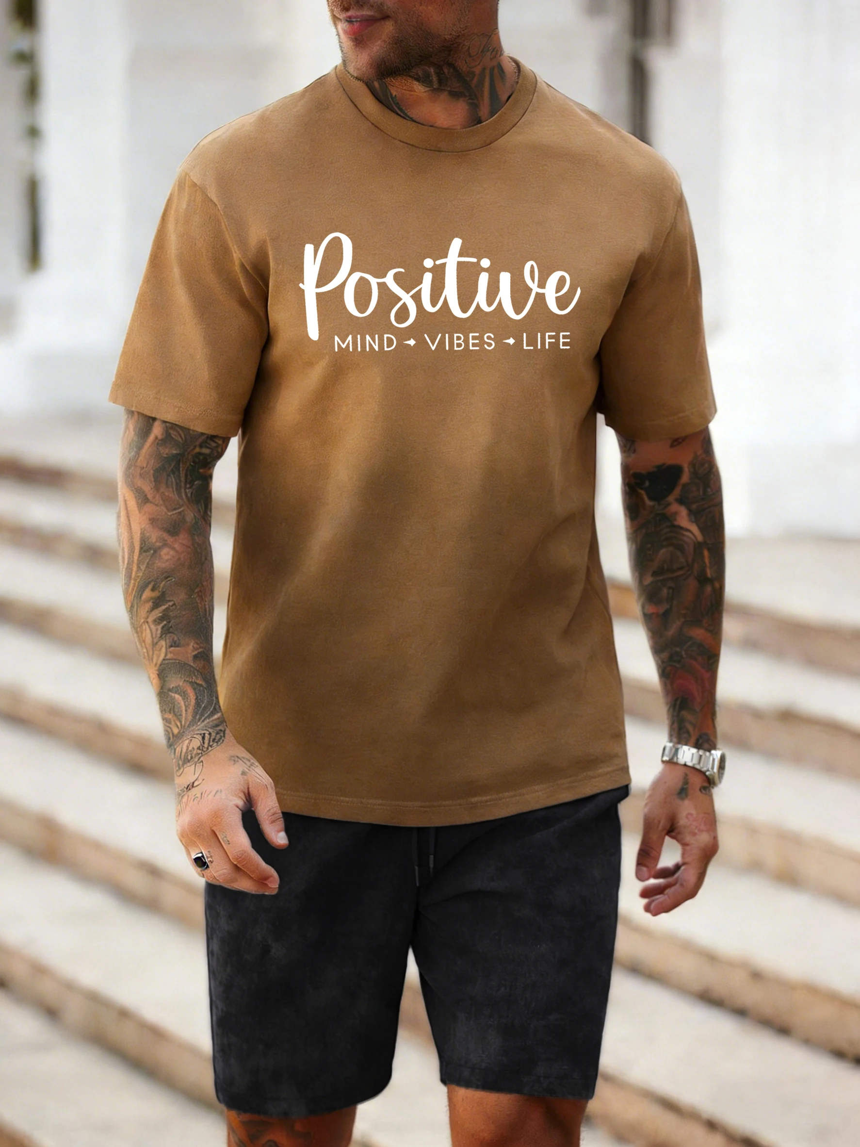 Мужская футболка с принтом Positive Mind, Vibes, Life, летний комплект из хлопка с короткими рукавами и шортами, новая дышащая одежда, универсальный топ
Мужская футболка с принтом Positive Mind, Vibes, Life, летний комплект из хлопка с короткими рукавами и шортами, новая дышащая одежда, универсальный топ