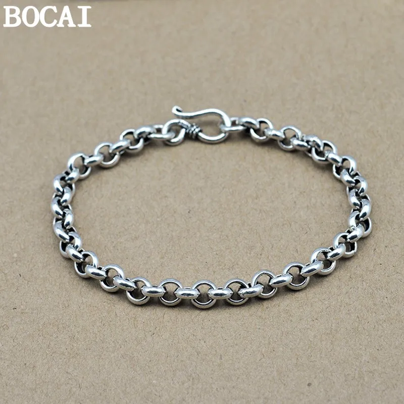 BOCAI New s925 Silver Retro Fashion Hollow Ingot Bracelet Selected Gifts for Men and Women
BOCAI New s925 Silver Retro Fashion Hollow Ingot Bracelet Selected Gifts for Men and Women